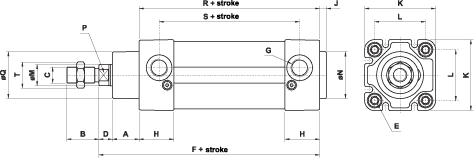 Standard Pneumatic Air Cylinder ISO 6431 (Drawing) Brisbane & Australia